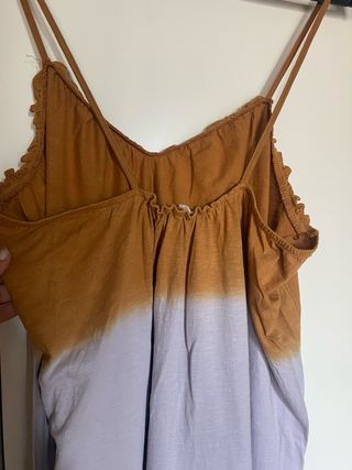 Vestido largo tie-dye marrón y lila