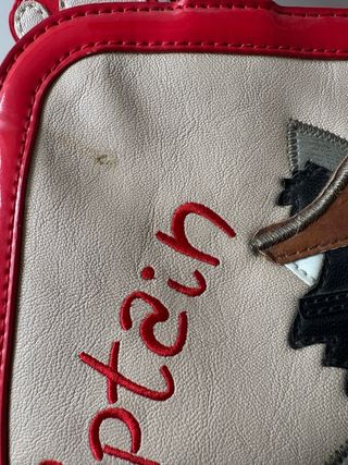 Borsa Braccialini Gatto Pirata Beige Rossa