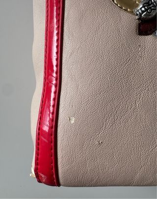 Borsa Braccialini Gatto Pirata Beige Rossa