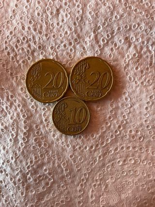 3 Monedas 10 y 20 Centimos Austria 2002
