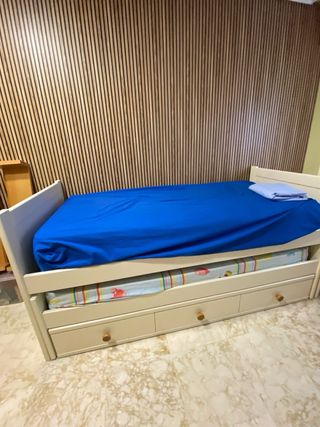 Cama nido madera con cajones 2.10x100