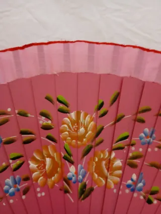 2 Abanicos Madera Decorados