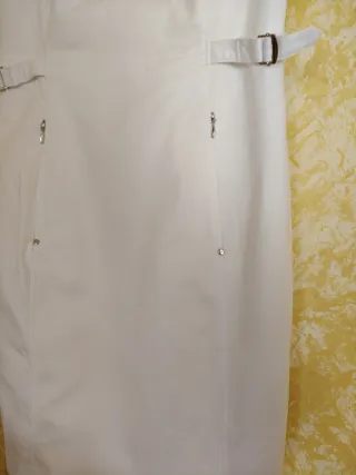 Vestido Cortefiel blanco rodilla