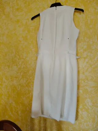 Vestido Cortefiel blanco rodilla