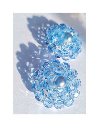 Pendientes vintage con cristales de roca facetados