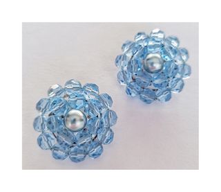 Pendientes vintage con cristales de roca facetados