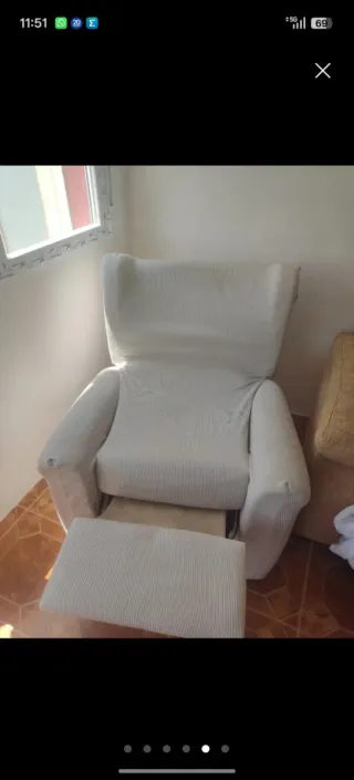 Sillón reclinable cuero blanco