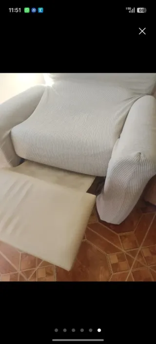 Sillón reclinable cuero blanco