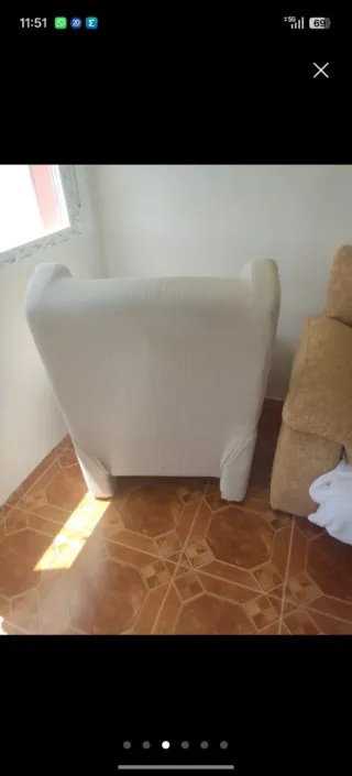 Sillón reclinable cuero blanco