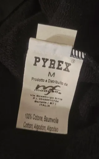 Felpa Pyrex nera con logo rosso