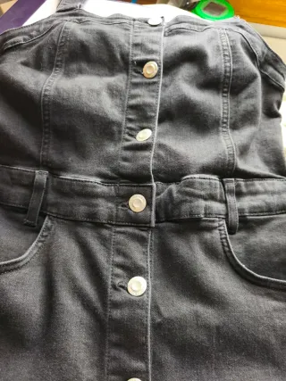 Vestido vaquero negro elástico