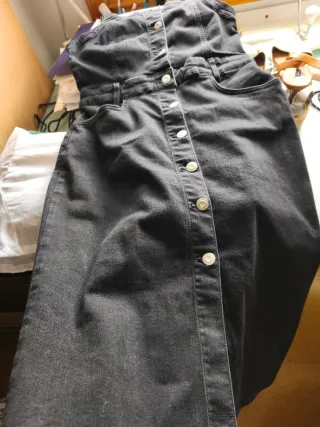 Vestido vaquero negro elástico