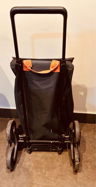 Carro compra con triple rueda para subir escaleras