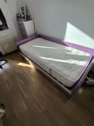 Cama nido con cama supletoria morada
