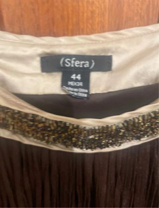 Vestido Sfera con flecos y pedrería