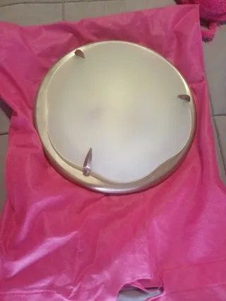 Lámpara plafón cristal y metal