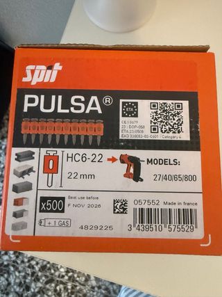Spit Pulsa HC6-22 22mm 500 Clavos 7 cajas