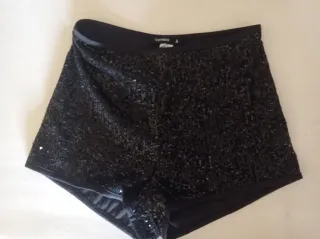 Shorts lentejuelas negro talla S