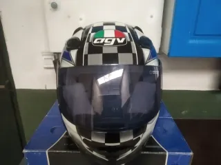 Casco Moto AGV Azul y Negro