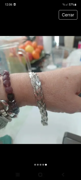 Pulsera de plata de ley trenzada