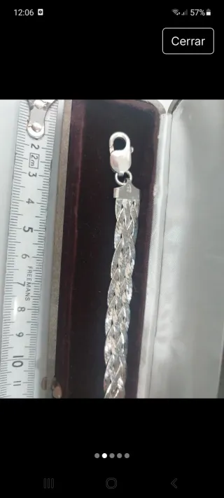 Pulsera de plata de ley trenzada