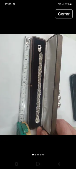 Pulsera de plata de ley trenzada