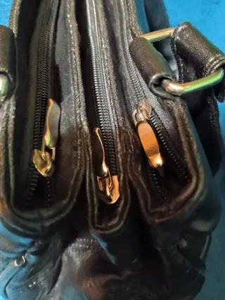 Bolso de piel negro patchwork