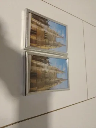 2 Portafotos Metal Plata