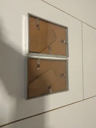 2 Portafotos Metal Plata