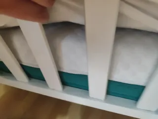 Cuna blanca con colchón 120x60