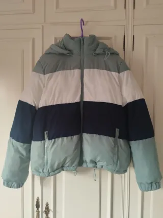 Chaquetón acolchado bloques de color