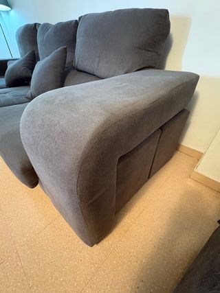 Sofá modular gris de tela