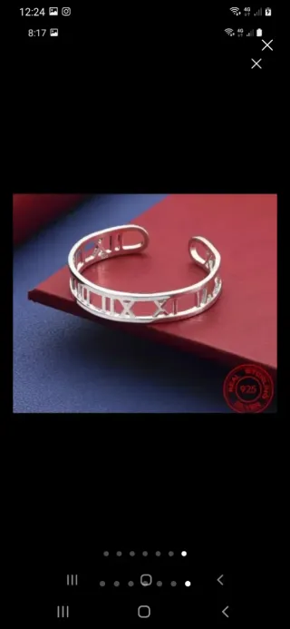 Pulsera plata 925 Números Romanos nueva