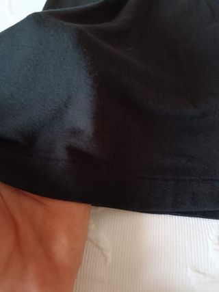 (XS 34) Vestido liso negro básico corte midi