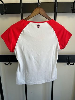 Maglietta Adidas bambina bianca/rossa