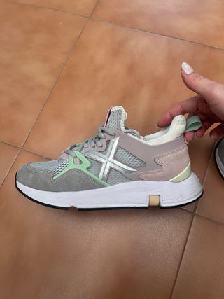 Zapatillas Munich Mujer Gris y Rosa