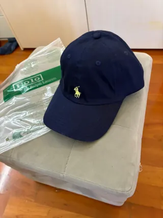 Cappellino Polo Ralph Lauren Blu Logo Giallo