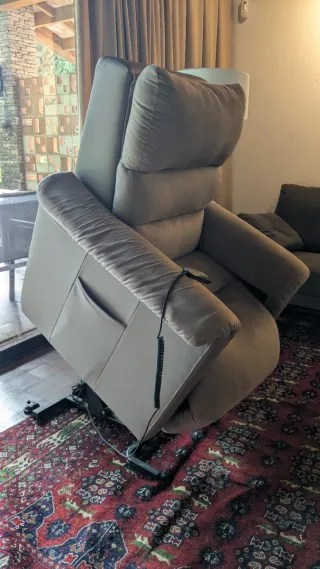 Sofá Eléctrico Reclinable Tela Beige