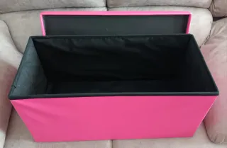 Puff baúl rosa polipiel