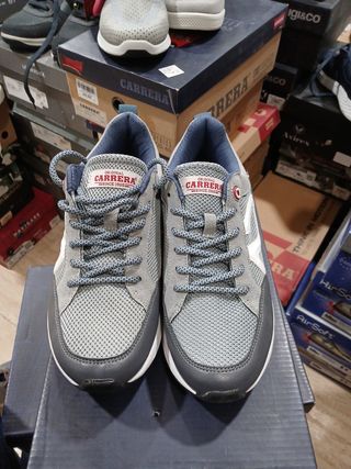 Zapatillas deportivas Carrera grises y azules t 40