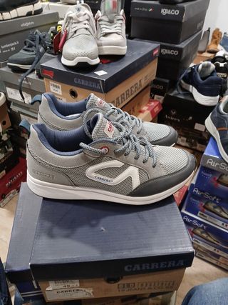 Zapatillas deportivas Carrera grises y azules t 40
