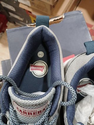 Zapatillas deportivas Carrera grises y azules t 40
