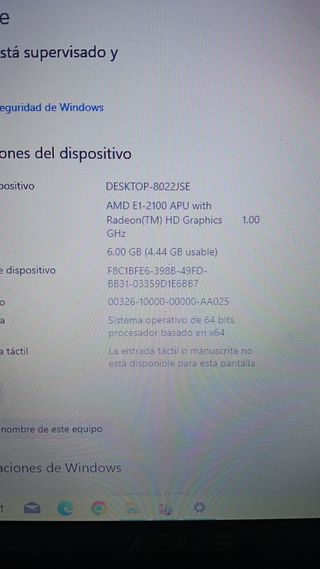 Portátil Asus F552W Negro