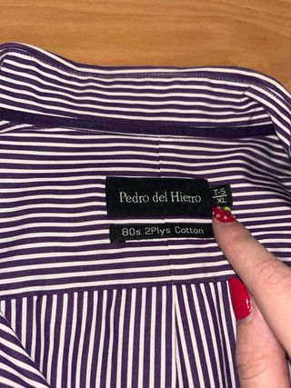 Camisa Pedro del Hierro Rayas Morado/Blanco Talla