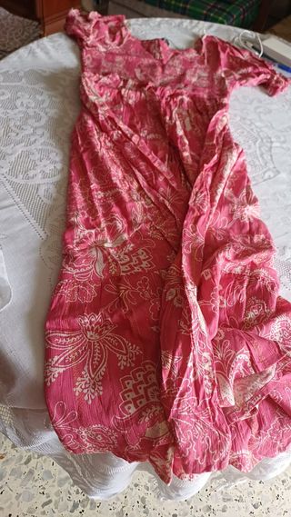 Vestido rosa algodón elástico