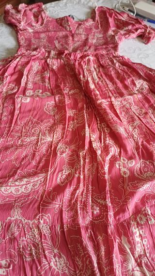 Vestido rosa algodón elástico