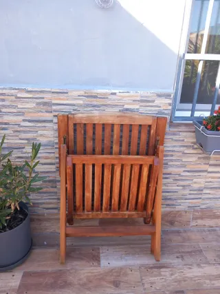 2 Sillas de Jardín de Madera de teka, reclinables
