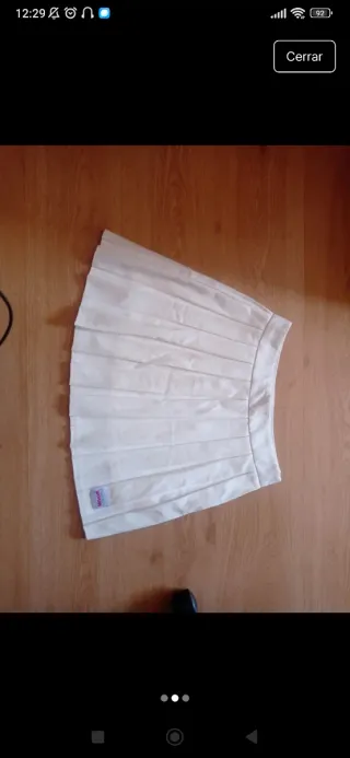 Falda plisada blanca Pimkie