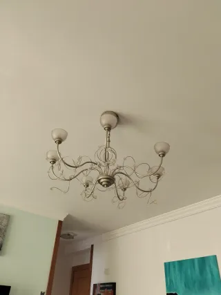 Lámpara de salón plateada