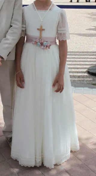 Vestido Comunión Rosa Clará Blanco